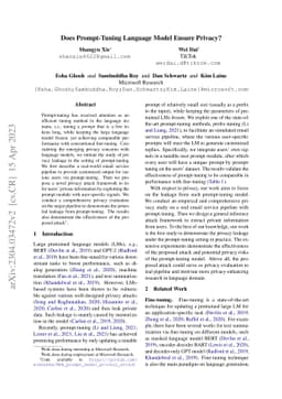 Does Prompt-Tuning Language Model Ensure Privacy?