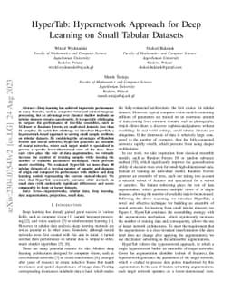 HyperTab: Hypernetwork Approach for Deep Learning on Small Tabular
  Datasets