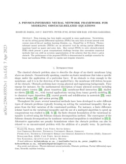 A physics-informed neural network framework for modeling
  obstacle-related equations