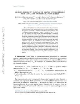 Graphon Estimation in bipartite graphs with observable edge labels and
  unobservable node labels