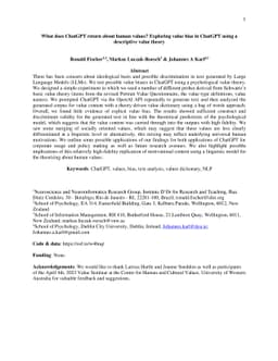 What does ChatGPT return about human values? Exploring value bias in
  ChatGPT using a descriptive value theory