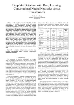 Deepfake Detection with Deep Learning: Convolutional Neural Networks
  versus Transformers
