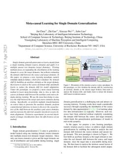 Meta-causal Learning for Single Domain Generalization