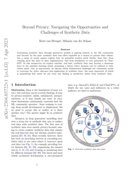 Beyond Privacy: Navigating the Opportunities and Challenges of Synthetic
  Data