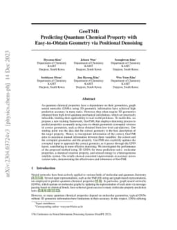 GeoTMI:Predicting quantum chemical property with easy-to-obtain geometry
  via positional denoising