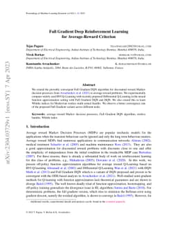Full Gradient Deep Reinforcement Learning for Average-Reward Criterion