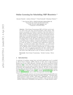 Online Learning for Scheduling MIP Heuristics