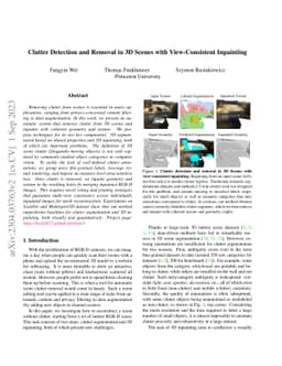 Clutter Detection and Removal in 3D Scenes with View-Consistent
  Inpainting