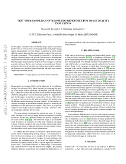 Test your samples jointly: Pseudo-reference for image quality evaluation