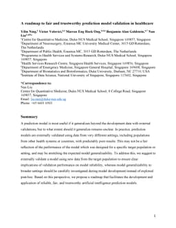 A roadmap to fair and trustworthy prediction model validation in
  healthcare