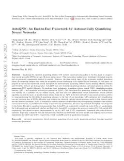 AutoQNN: An End-to-End Framework for Automatically Quantizing Neural
  Networks