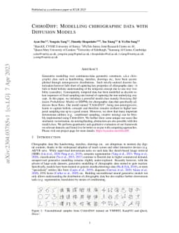 ChiroDiff: Modelling chirographic data with Diffusion Models