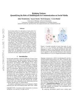 Bridging Nations: Quantifying the Role of Multilinguals in Communication
  on Social Media