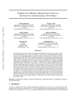 Correcting Model Misspecification via Generative Adversarial Networks