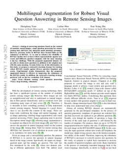 Multilingual Augmentation for Robust Visual Question Answering in Remote
  Sensing Images