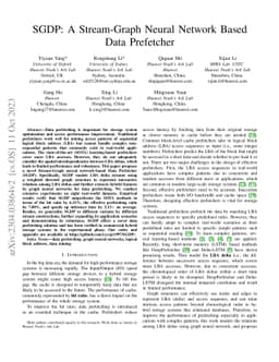 SGDP: A Stream-Graph Neural Network Based Data Prefetcher