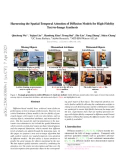 Harnessing the Spatial-Temporal Attention of Diffusion Models for
  High-Fidelity Text-to-Image Synthesis