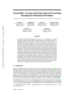 InstructBio: A Large-scale Semi-supervised Learning Paradigm for
  Biochemical Problems