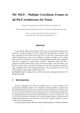 MC-MLP:Multiple Coordinate Frames in all-MLP Architecture for Vision