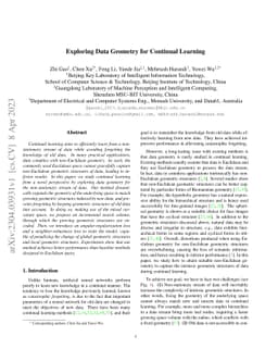Exploring Data Geometry for Continual Learning