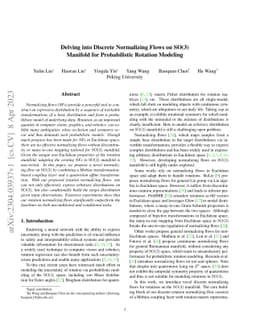 Delving into Discrete Normalizing Flows on SO(3) Manifold for
  Probabilistic Rotation Modeling