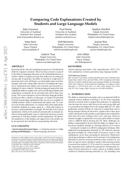 Comparing Code Explanations Created by Students and Large Language
  Models