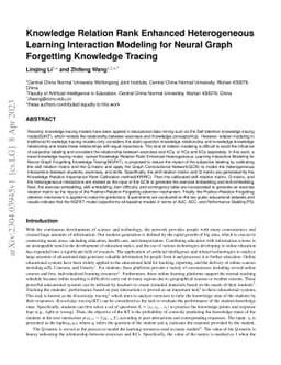 Knowledge Relation Rank Enhanced Heterogeneous Learning Interaction
  Modeling for Neural Graph Forgetting Knowledge Tracing