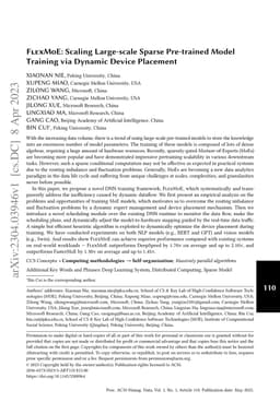 FlexMoE: Scaling Large-scale Sparse Pre-trained Model Training via
  Dynamic Device Placement