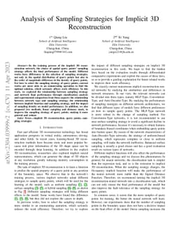 Analysis of Sampling Strategies for Implicit 3D Reconstruction