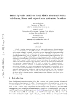 Infinitely wide limits for deep Stable neural networks: sub-linear,
  linear and super-linear activation functions