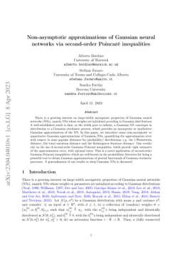 Non-asymptotic approximations of Gaussian neural networks via
  second-order Poincaré inequalities
