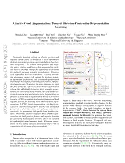 Attack is Good Augmentation: Towards Skeleton-Contrastive Representation
  Learning