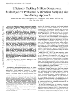 Efficiently Tackling Million-Dimensional Multiobjective Problems: A
  Direction Sampling and Fine-Tuning Approach