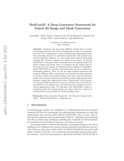 MedGen3D: A Deep Generative Framework for Paired 3D Image and Mask
  Generation