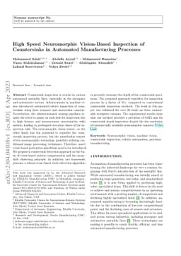 High Speed Neuromorphic Vision-Based Inspection of Countersinks in
  Automated Manufacturing Processes