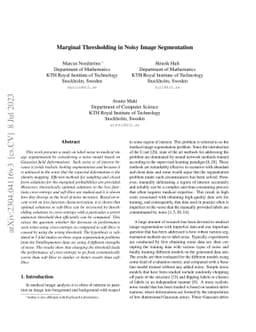 Marginal Thresholding in Noisy Image Segmentation
