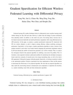 Gradient Sparsification for Efficient Wireless Federated Learning with
  Differential Privacy