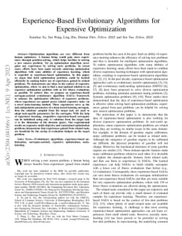 Experience-Based Evolutionary Algorithms for Expensive Optimization