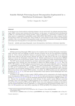 Scalable Multiple Patterning Layout Decomposition Implemented by a
  Distribution Evolutionary Algorithm