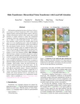 Slide-Transformer: Hierarchical Vision Transformer with Local
  Self-Attention