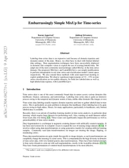 Embarrassingly Simple MixUp for Time-series