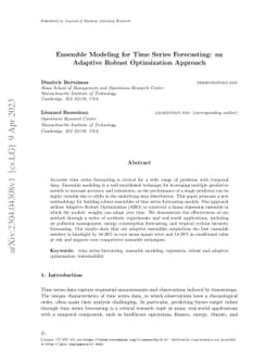 Ensemble Modeling for Time Series Forecasting: an Adaptive Robust
  Optimization Approach