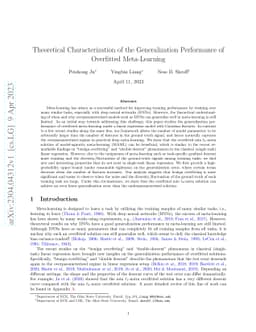 Theoretical Characterization of the Generalization Performance of
  Overfitted Meta-Learning