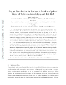 Regret Distribution in Stochastic Bandits: Optimal Trade-off between
  Expectation and Tail Risk