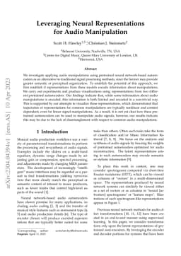 Leveraging Neural Representations for Audio Manipulation