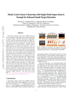 Monte Carlo Linear Clustering with Single-Point Supervision is Enough
  for Infrared Small Target Detection
