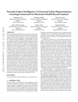 Toward Cohort Intelligence: A Universal Cohort Representation Learning
  Framework for Electronic Health Record Analysis