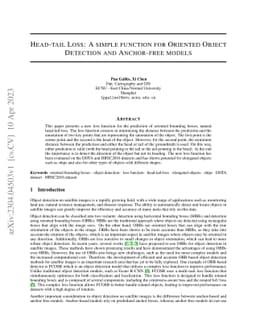Head-tail Loss: A simple function for Oriented Object Detection and
  Anchor-free models