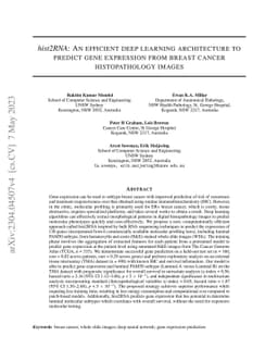 hist2RNA: An efficient deep learning architecture to predict gene
  expression from breast cancer histopathology images