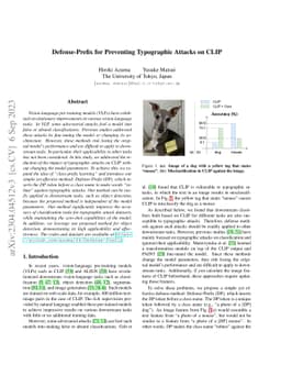 Defense-Prefix for Preventing Typographic Attacks on CLIP